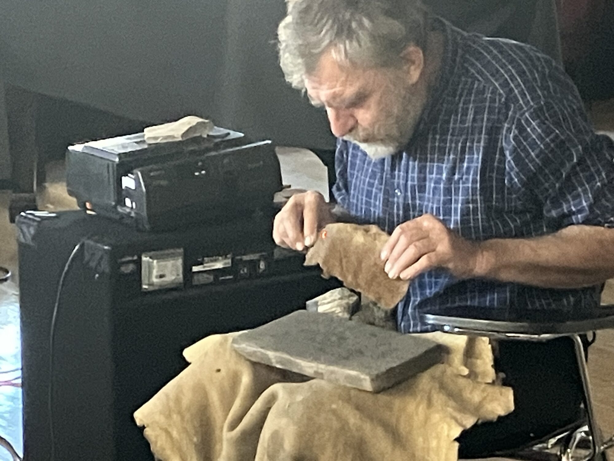 Der kleine Punkt im Zunderschwamm könnte gleich für einen Feueralarm sorgen.